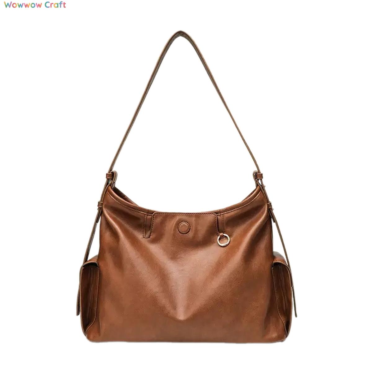 Shoulder Bags,Totes,Leather Bags,Black Brown Trendy Casual Leather Tote Bag - Crossbody Shoulder Bag